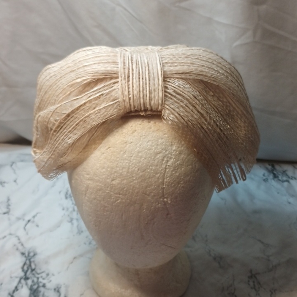Vintage Woven Pill Box Hat With Bow